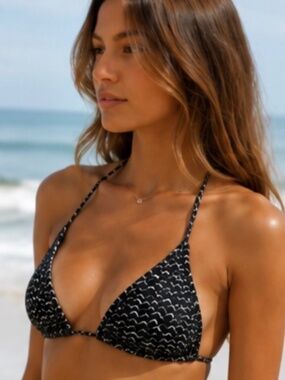 rvca adjustable bikini top geo print size m